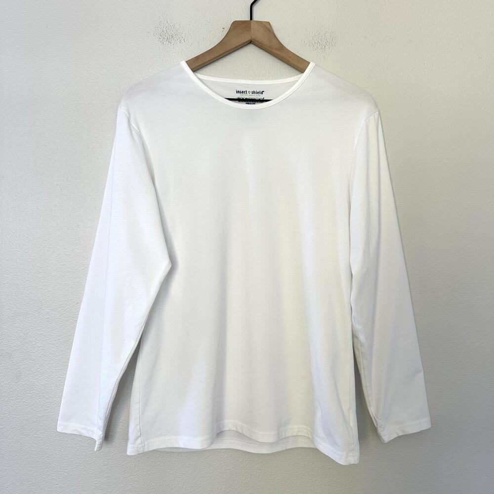 Exofficio Insect Shield Women's Long Sleeve T-shirt Size XL White Outdoor